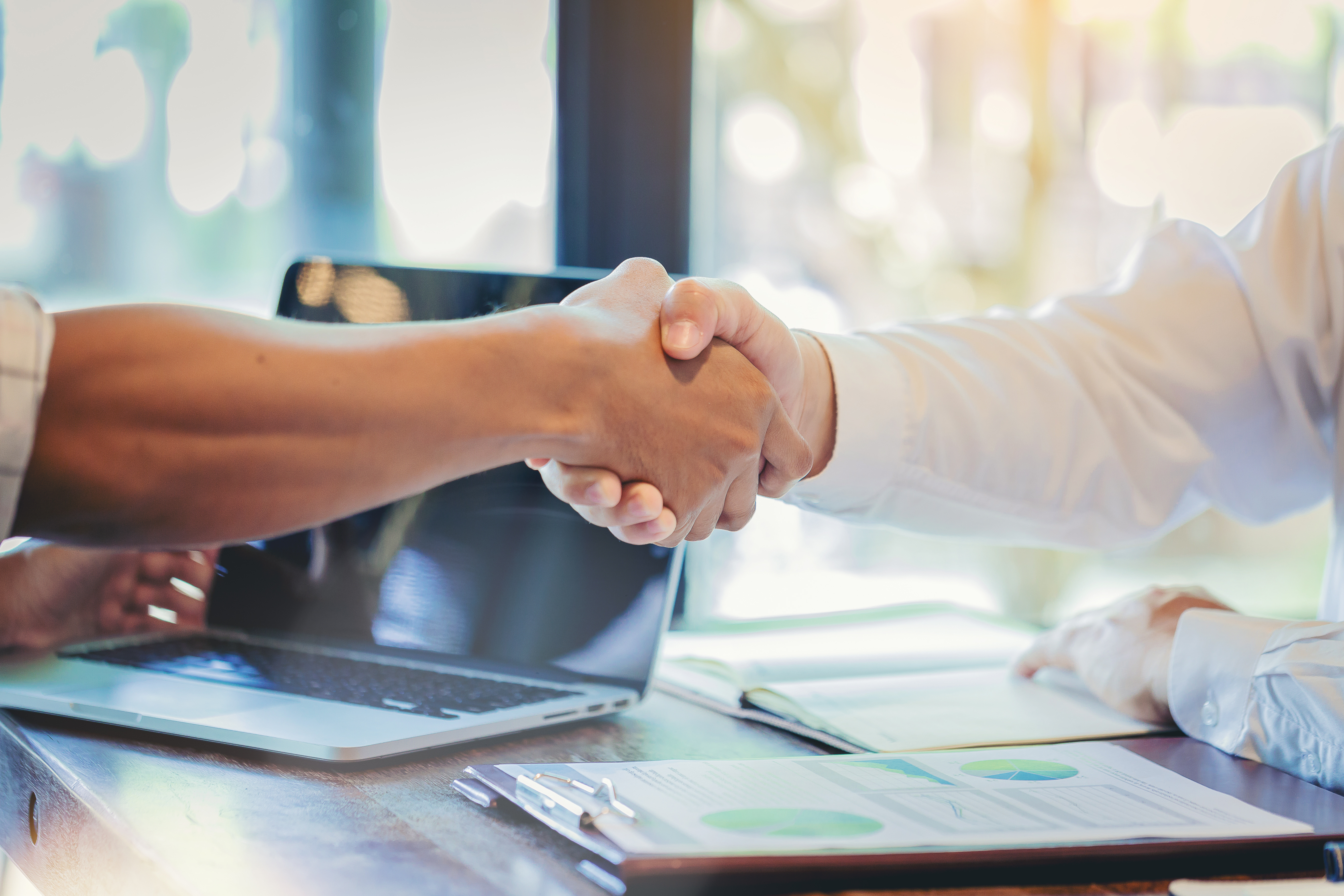Two people shaking hands